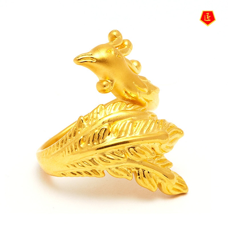 [Ready Stock]3D Golden Phoenix Ring Korean Fashion Temperament