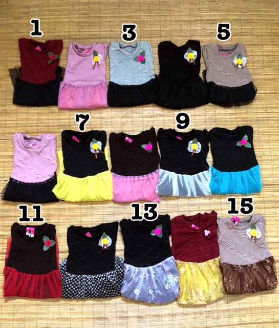 Dress tutu tille tulle brukat anak usia 2-4 / 5 tahun