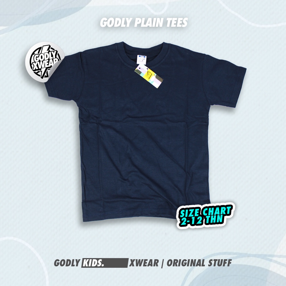 KAOS POLOS ANAK BAHAN 100% COTTON  JAHITAN RAPIH GODLY.XWEAR KIDS AND JUNIOR
