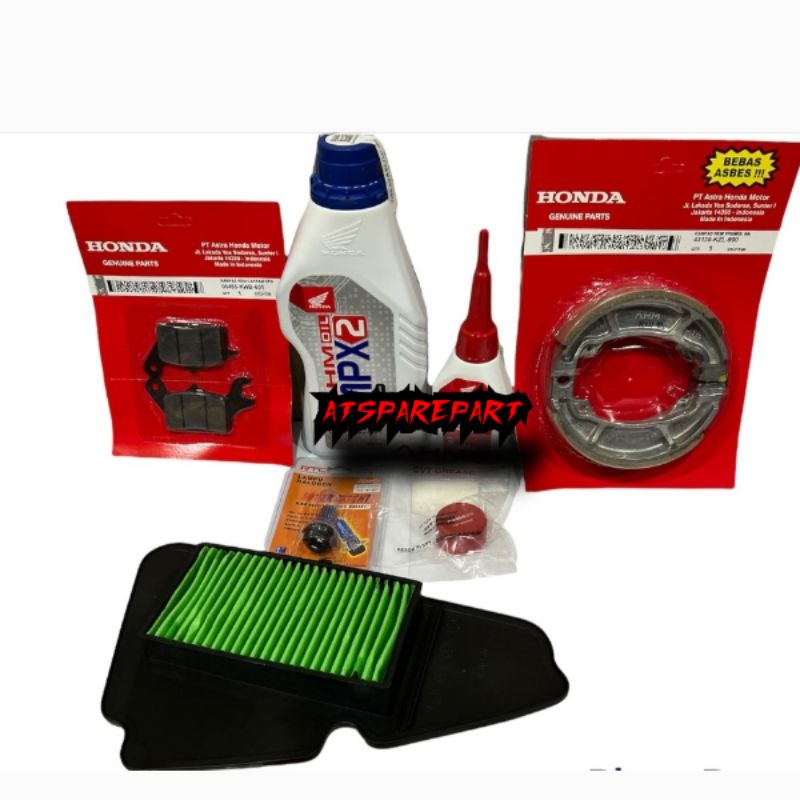 PROMO FLASH SALE ATS PAKET SERVICE MPX 2 HONDA GENIO FILTER UDARA KAMPAS REM BOHLAM DEPAN HOLOGEN GEMUK CVT HONDA