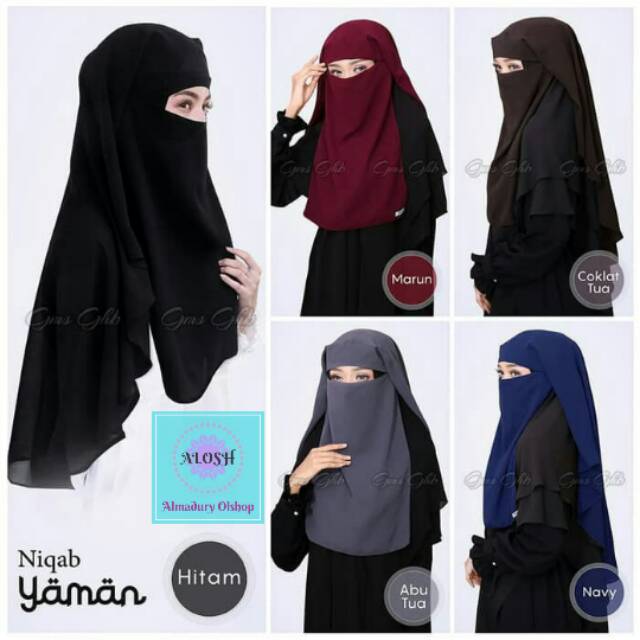 Hijab Niqab Yaman Cadar Instant Sifon
