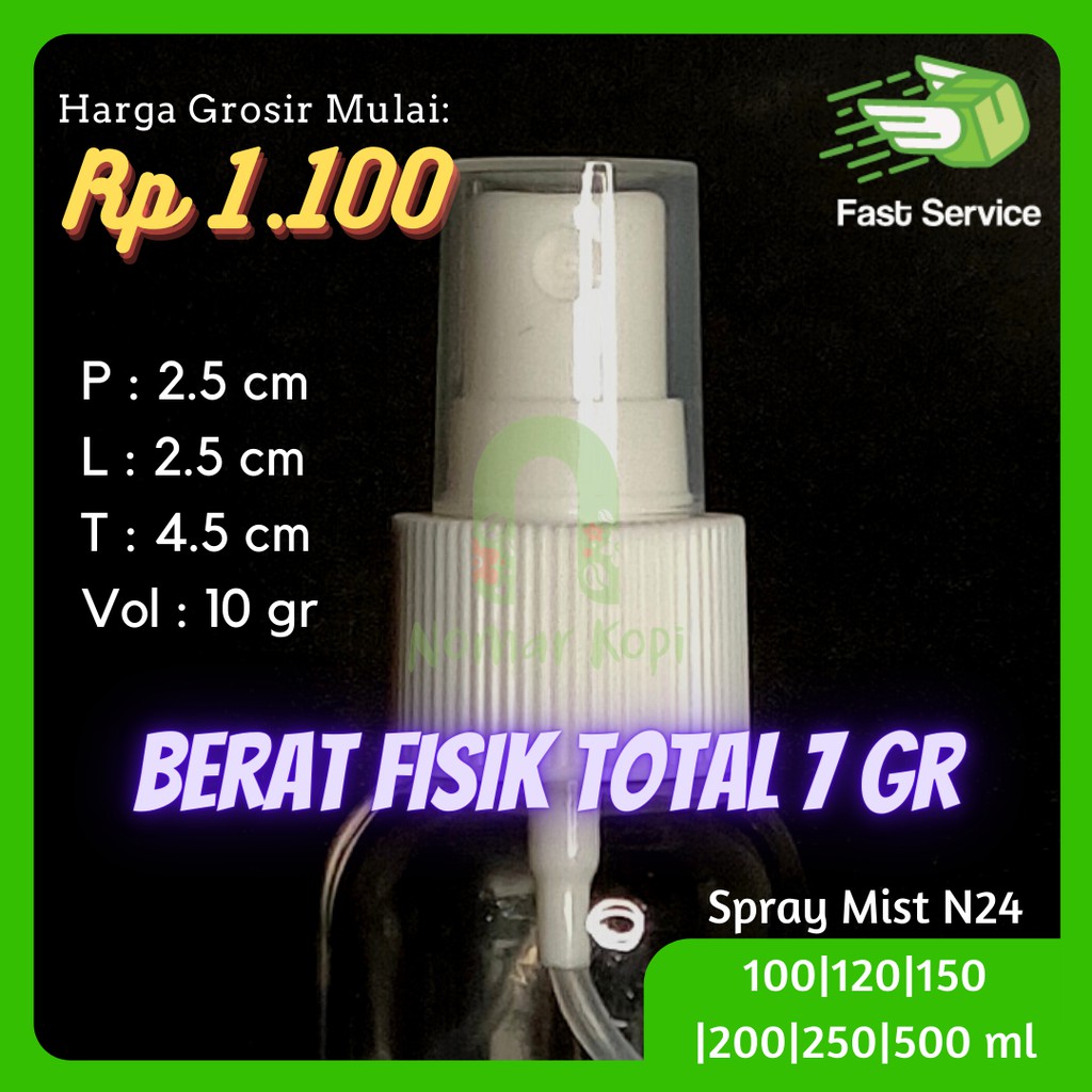 TUTUP BOTOL SPRAY MIST NECK 24 -100|120|150|250ml