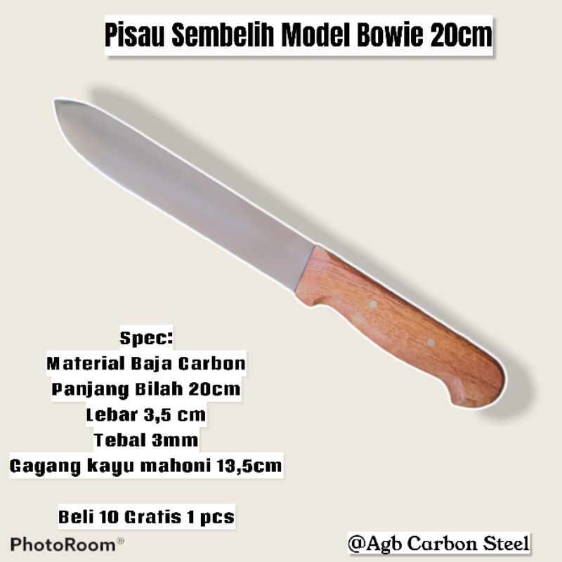Pisau Sembelih Model Bowie 20cm
