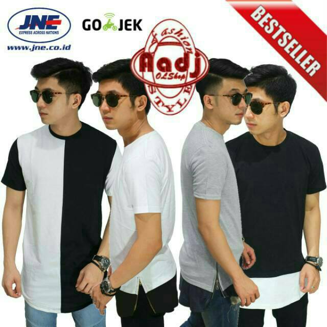 Kaos Longline Double Layer / Longline T-Shirt / Kaos Longshirt Badge Black

Pria