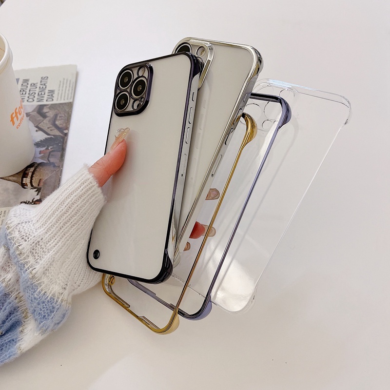 (Rimless) Soft case Silikon Transparan Untuk iphone 12 Pro max 13 Pro max