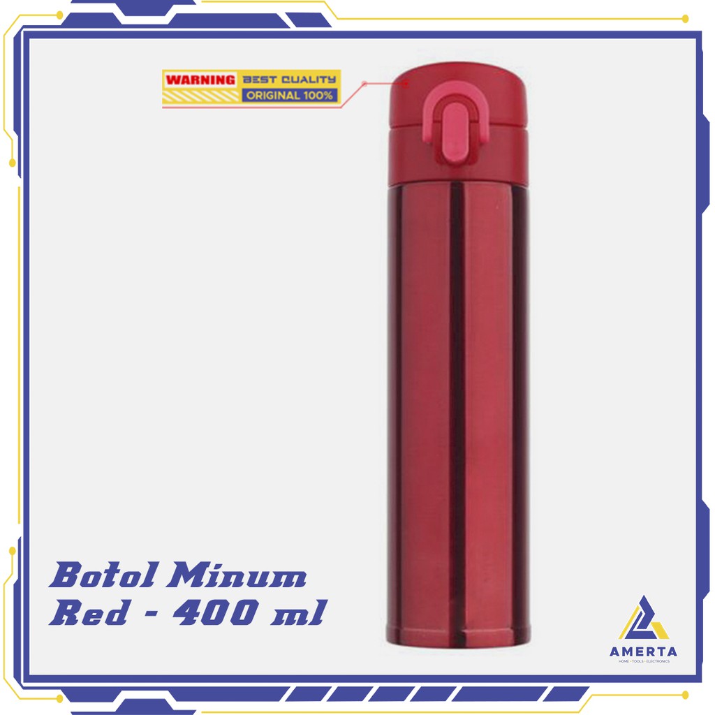 Tumbler Botol Minum Thermos 400ml OneTwoCups  RED