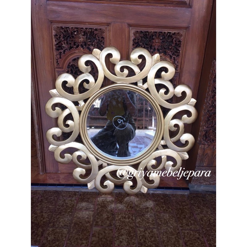 kaca cermin esthetic hias dinding ukir jepara