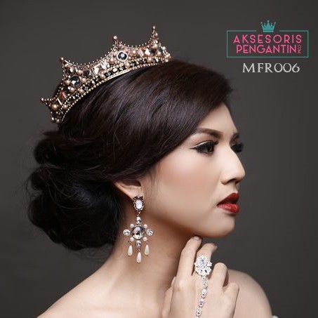 [STOK TERBATAS] HEADPIECE AKSESORIS PENGANTIN CROWN WEDDING FULL ROUND PREMIUM MFR006