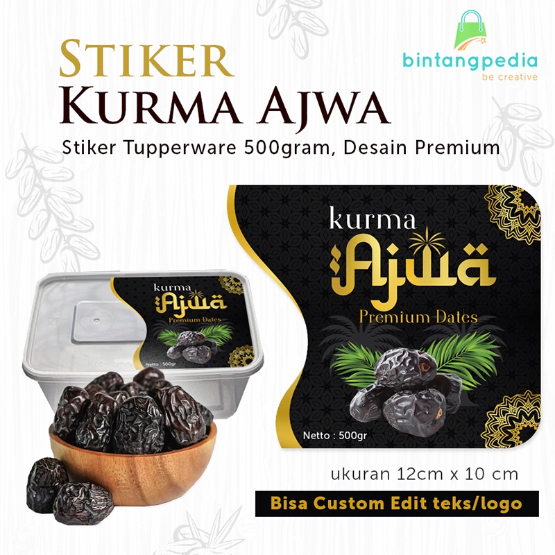 

Stiker Cutting Kurma Ajwa ( isi 9pcs )Stiker Kemasan Tupperware 500gram