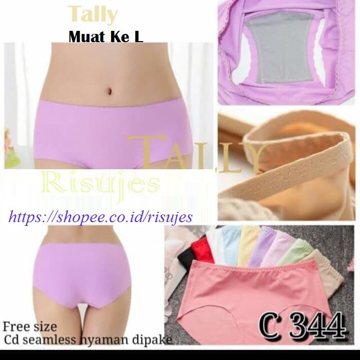 Celana Dalam Seamless Wanita Anti Nyeplak Tally 344 &amp; 345 / CD Cewek Perempuan Tanpa Jahit Tally