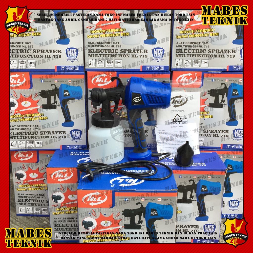 spray gun electric h l 719   alat semprot cat minyak tembok elektrik