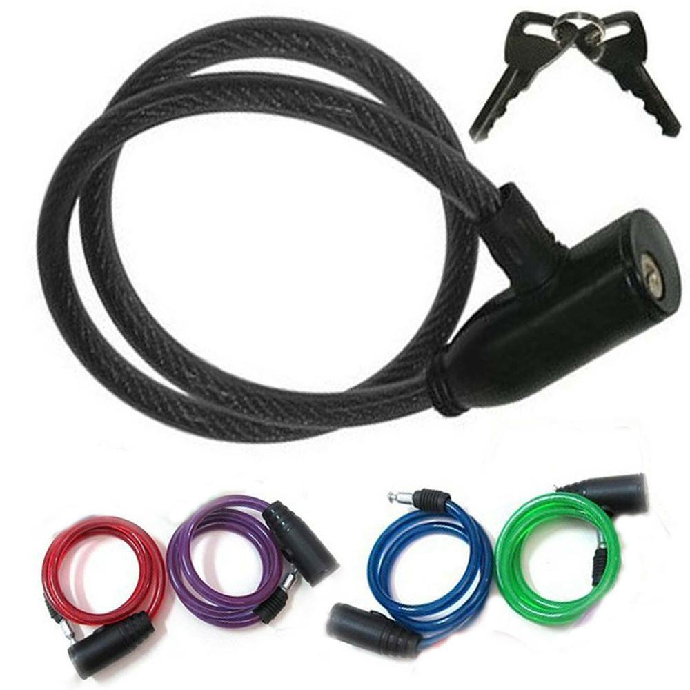 R-FLOWER Kunci Sepeda Rantai Baja Spiral Cable Portable Cycling Steel Dengan 2kunci