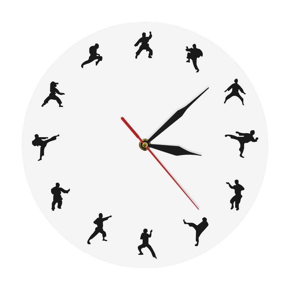 Taekwondo Karate Wall Clock Martial Arts Karate Club Modern Wall
