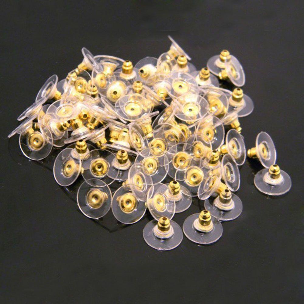 Stoppers Anting Belakang Agustinina Membuat Perhiasan 50pcs/lot Aksesoris Fashion Karet Bening Stopper Plug