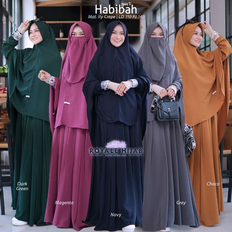Habibah Syar'i/Gamis Cadar Jumbo/Syar'i Polos/Syar'i Jumbo/Grosir Gamis/Gamis Syar'i Jumbo/Syar'i XL