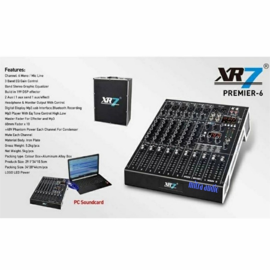 Mixer Audio 8 Channel XR7 PREMIER-8 PREMIER8 XR7 Mixer 8 Channel FULL MONO