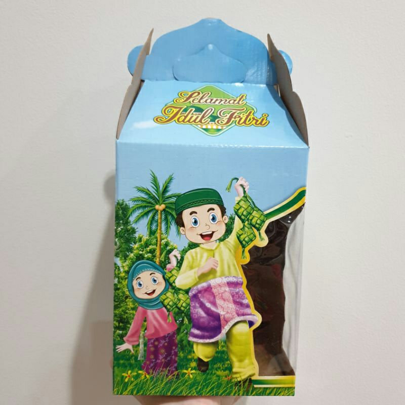 

kotak kue box lebaran 500ml idul Fitri kue kering dus Ramadan 3 toples