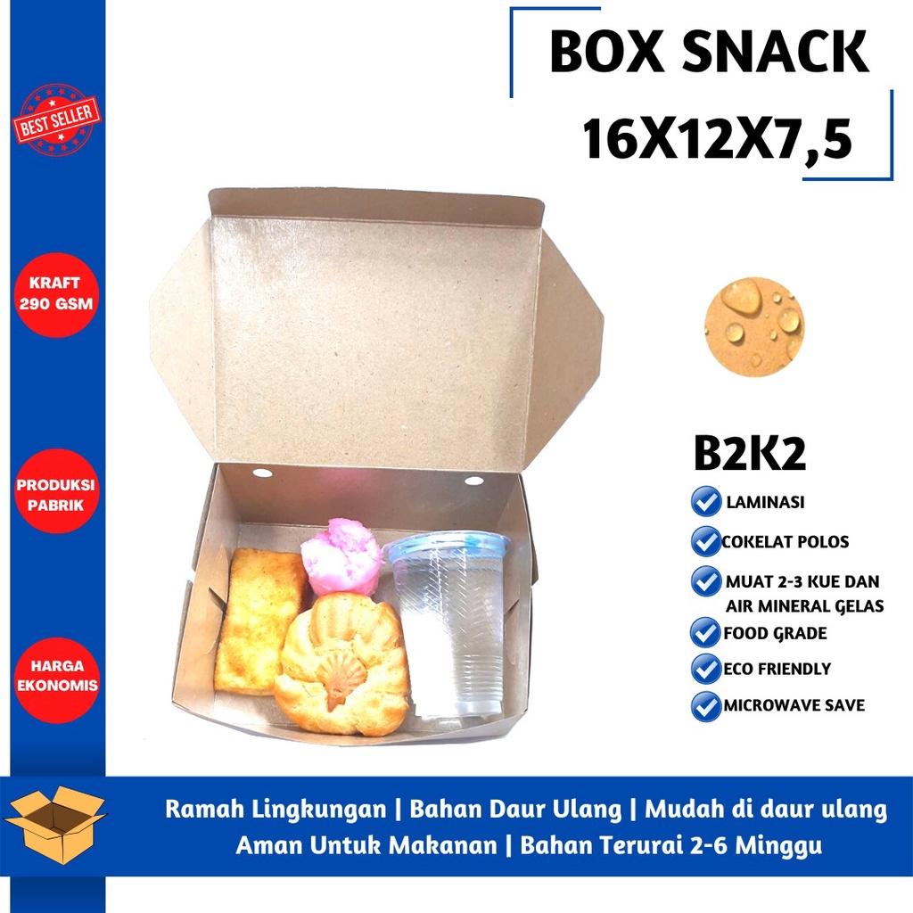 Dus Snack Snack Box 16x12 Laminasi 290 Gsm (B2K2-Laminasi)