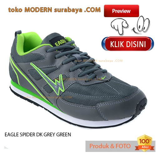 EAGLE SPIDER DK GREY GREEN sepatu olahraga kets casual snecker