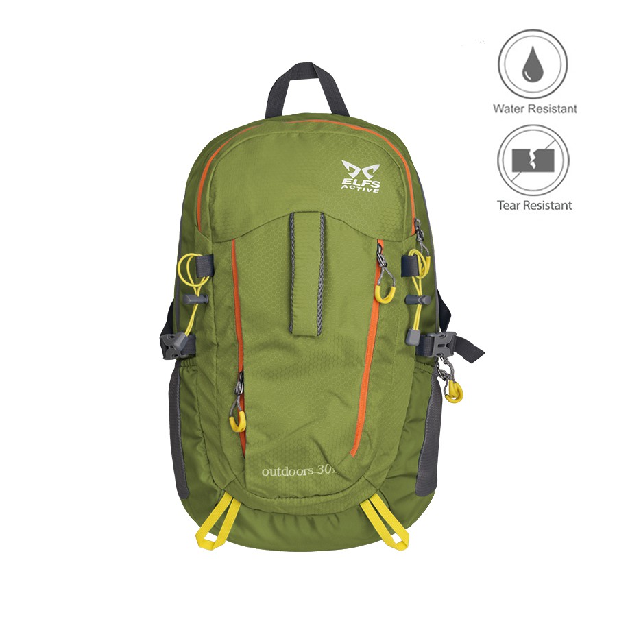 Tas Ransel Gunung Hiking Carrier 30 Liter Tenteng Water Resistant 30L Hiking Bag 3D Mesh Hijau Army