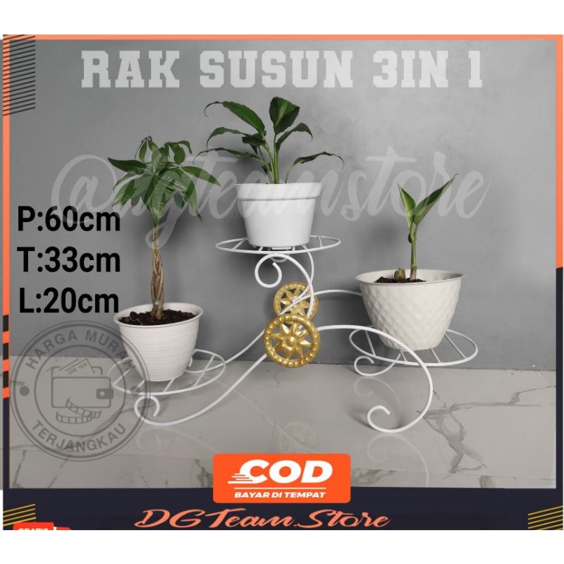 RAK POT 3 SUSUN / STANDING POT 3 SUSUN / STANDING 3 IN 1/STANDING POT BUNGA / tempat bunga/ RAK POT 