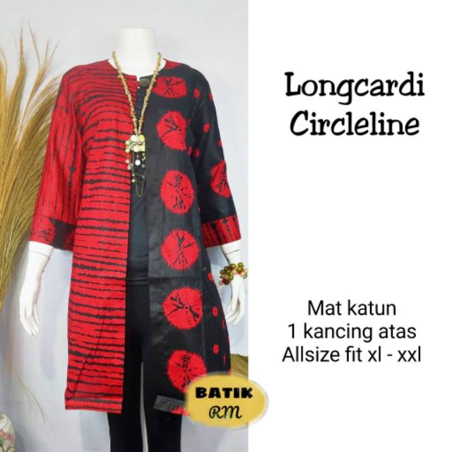 Long cardi circleline batik modern