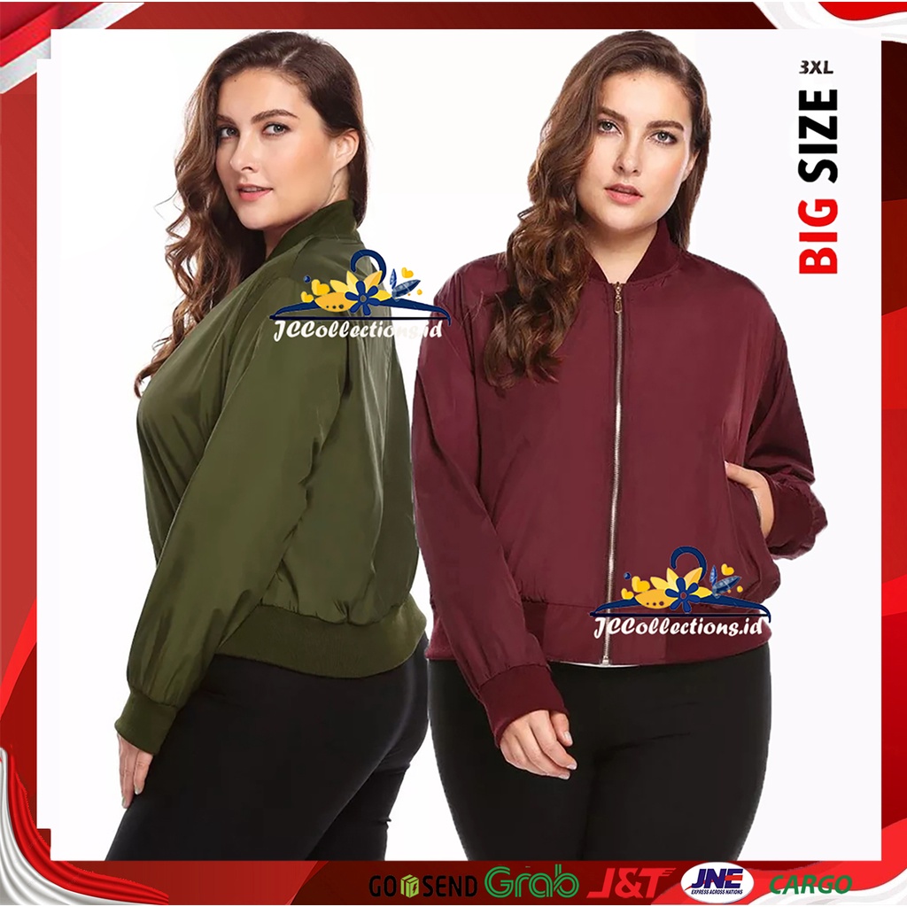 Jaket Bomber Wanita Big Size 2XL fit to 3XL / Bomber Jumbo - JCCollections