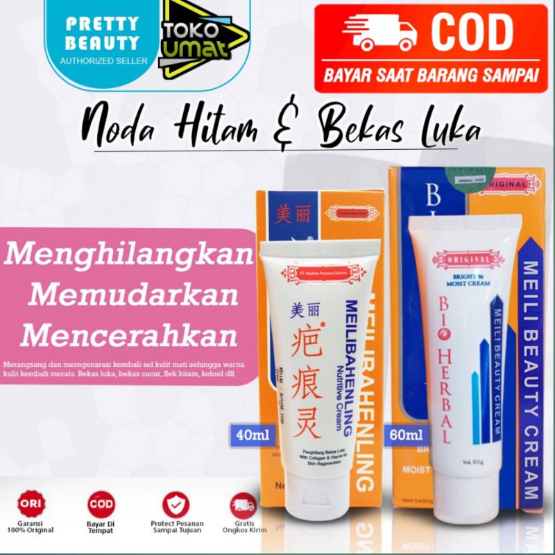 MEILIBAHENLING Original 100% Bpom Cream Penghilang Bekas Luka Salep Flek Hitam Membandel Krim Penghi