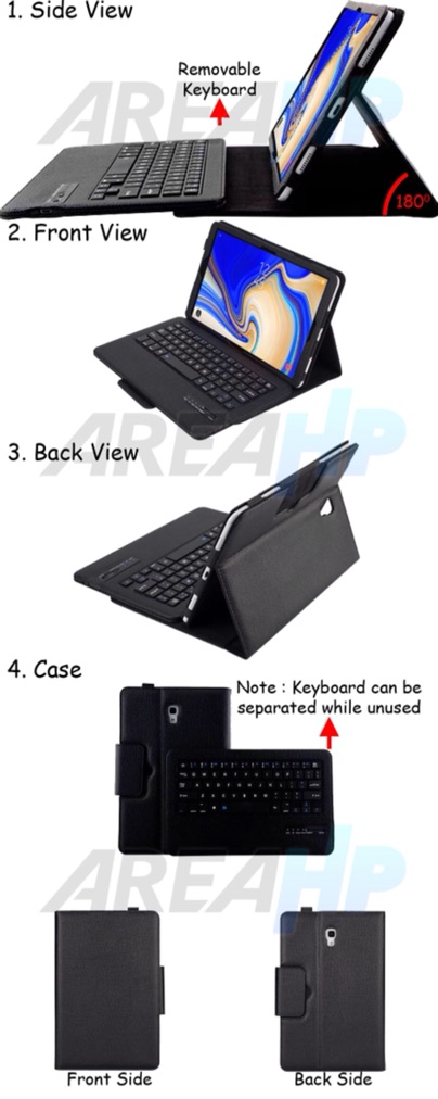 Removable Keyboard Leather Case Casing Cover for Samsung Galaxy Tab S4 10.5 T830 T835