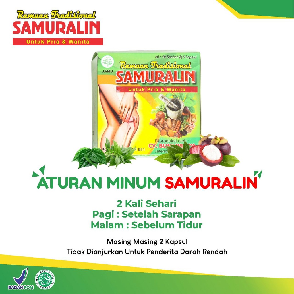 Samuralin - Obat Herbal Nyeri Sendi Asam Urat Pegal Linu Reumatik Sakit Pinggang Punggung Jamu Encok