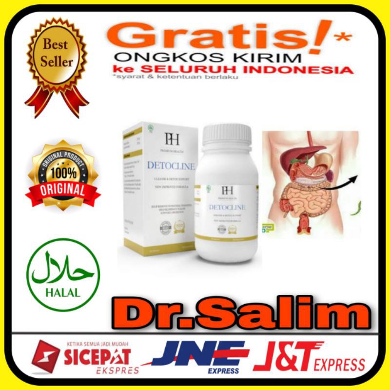Detocline Asli Obat Parasit Cacing Tubuh isi 30 Kapsul Original