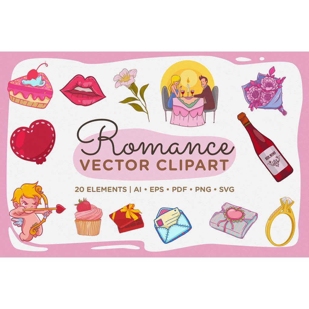 Romance Vector Clipart Pack - Vector Designs