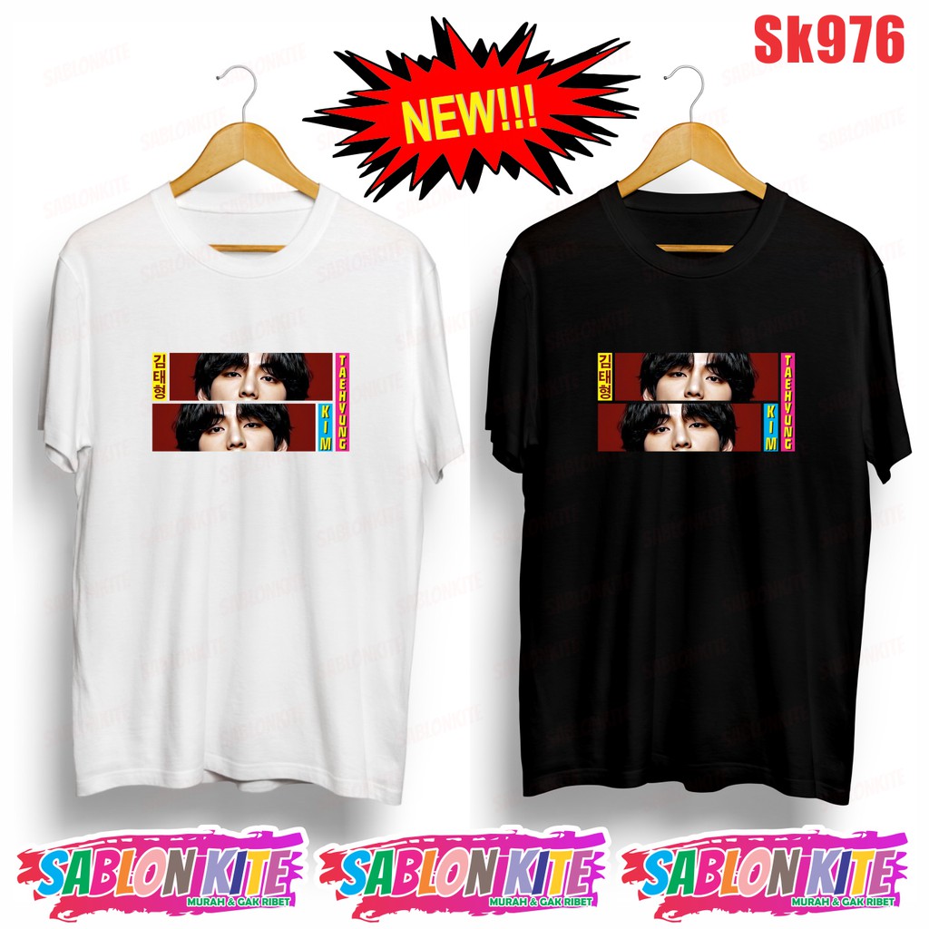 MURAH!!! KAOS KPOP MATA EYE KIM TAEHYUNG SK976 UNISEX COMBED 8 WARNA