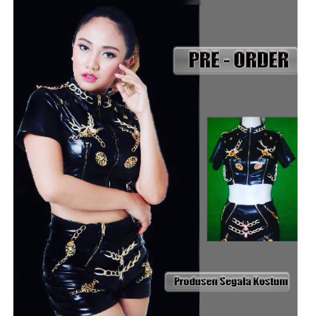 [PRE ORDER] Baju Kostum Dance Wanita Model Kpop Untuk DJ / Dancer Warna Hitam 495