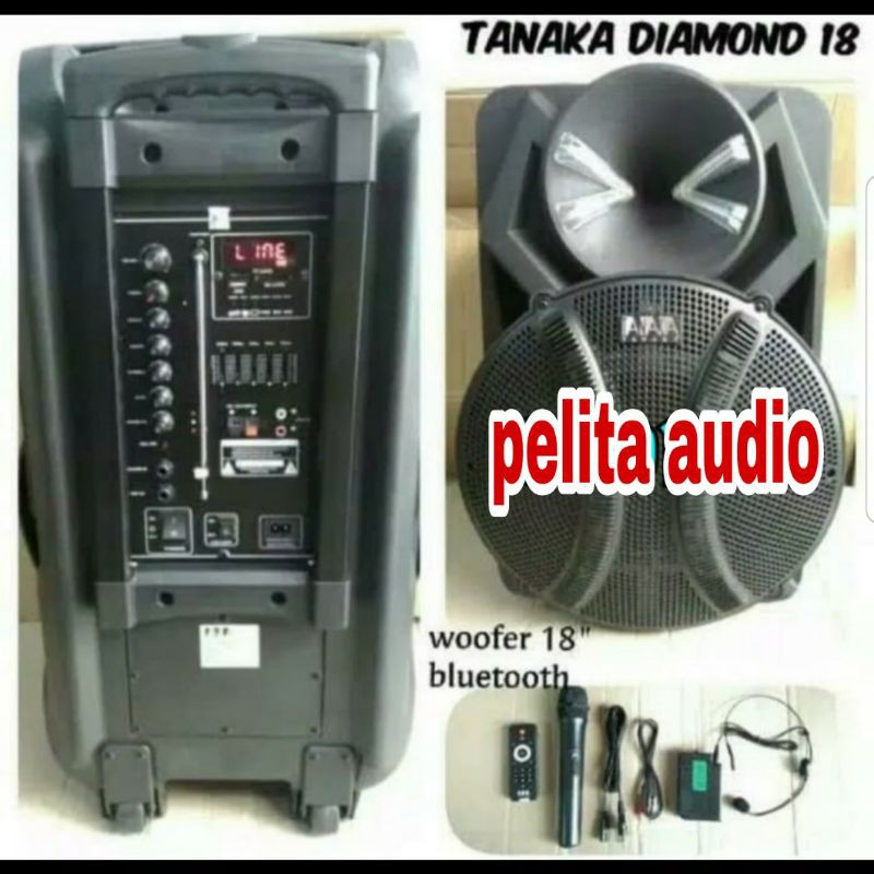 Speaker aktif 18 inch portable TANAKA DIAMOND 18 ORIGINAL