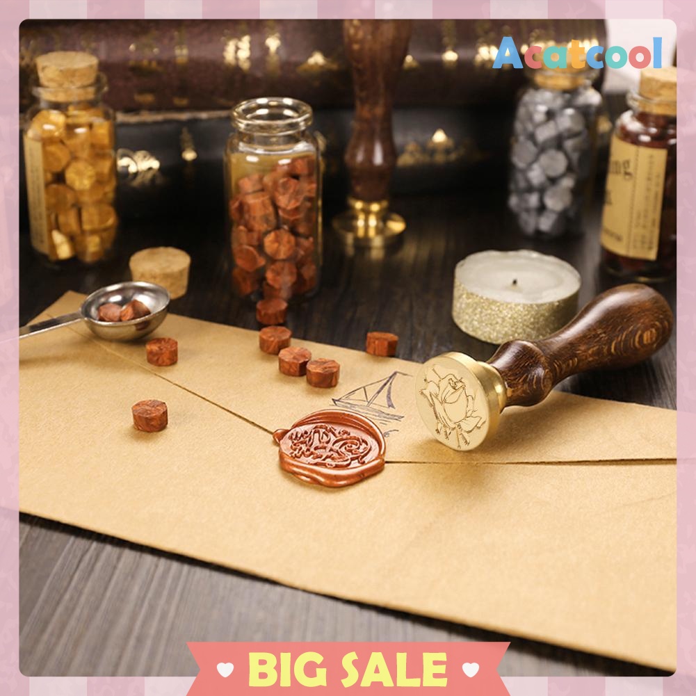 100pcs Vintage Octagon Wax Seal Stamp Tablet Pill Bead for Wedding Envelope