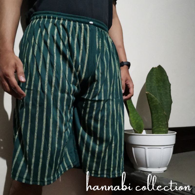 Celana Kolor Pendek Pria Wanita Kolor Murah 7/8 Celana Tidur Santai Motif Salur Jumbo