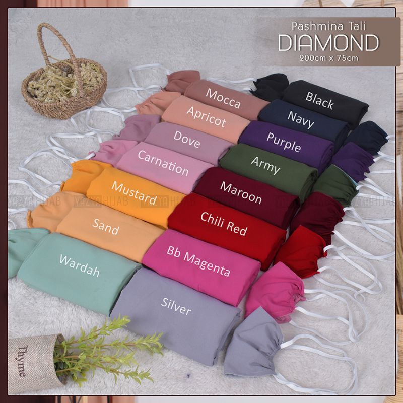 Pashmina Tali Diamond 200x75 + Masker