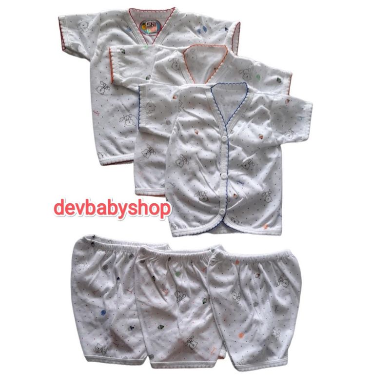 SETELAN BAJU BAYI PENDEK + CELANA PENDEK NEWBORN - SETELAN BAYI MURAH (MEGA BABY)