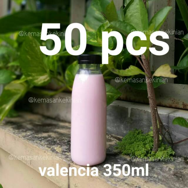 [50 pcs] botol plastik 350ml valencia wide neck