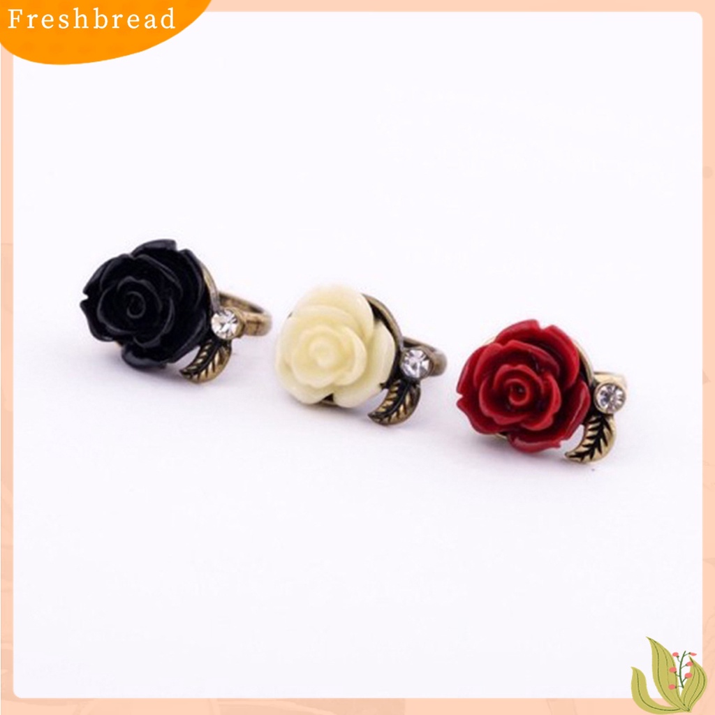 [TERLARIS]Ring Rose Leaf Elegant Vintage Women Rhinestone Ring for Dating