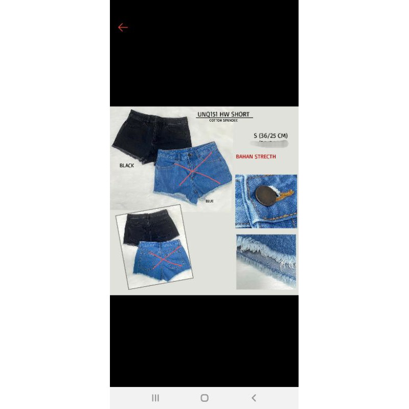 UNQ GU Short Jeans Black