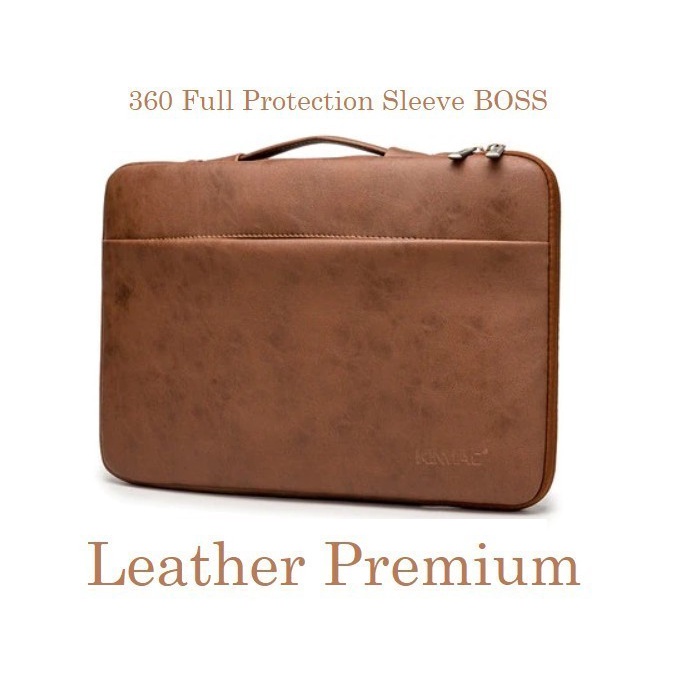 Samsung Tab S8 Ultra 14.6 Inch Tas Full Protection Sleeve Genuine Leather Bag Premium Brown