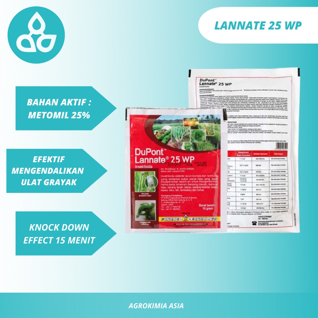 Lannate 25 WP 15 gram Insektisida Obat Basmi Ulat Grayak