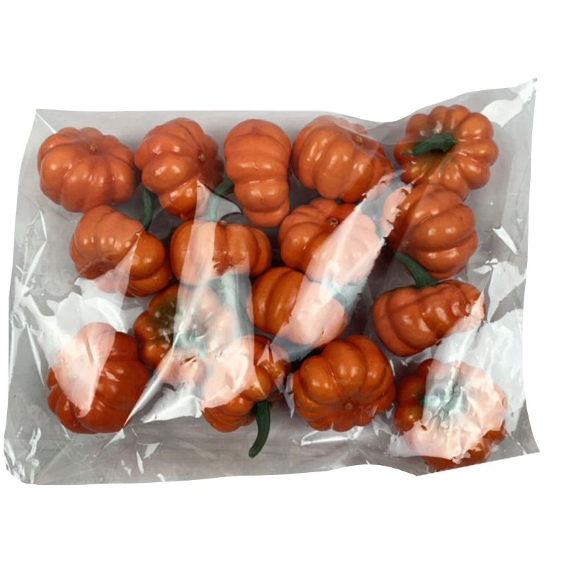 16pcs / Pak Labu Mini Buatan Bahan Busa Untuk Dekorasi Halloween