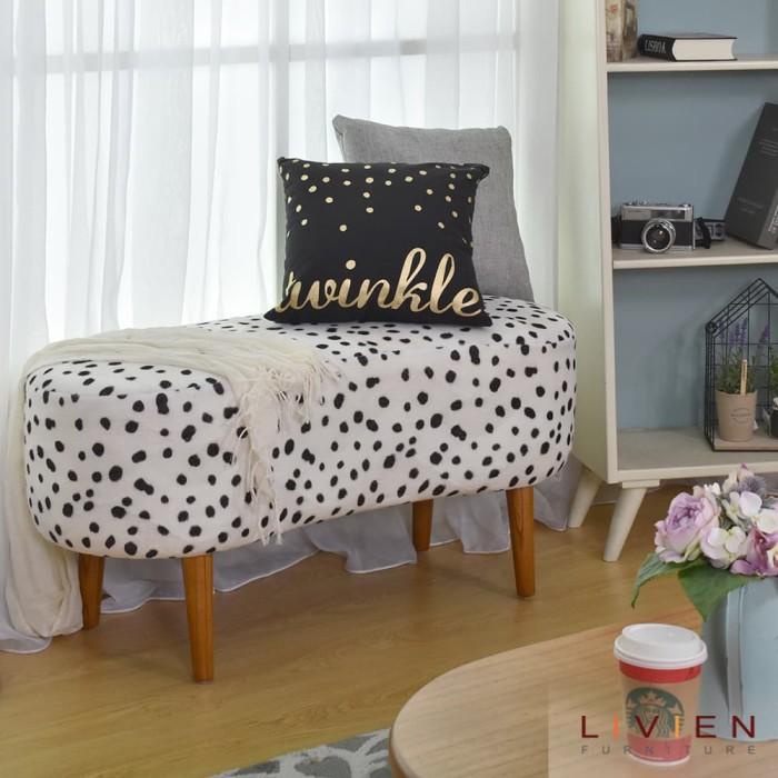 Kursi Bench Motif - Mucca Sofa Bench - Livien Furniture Best Seller