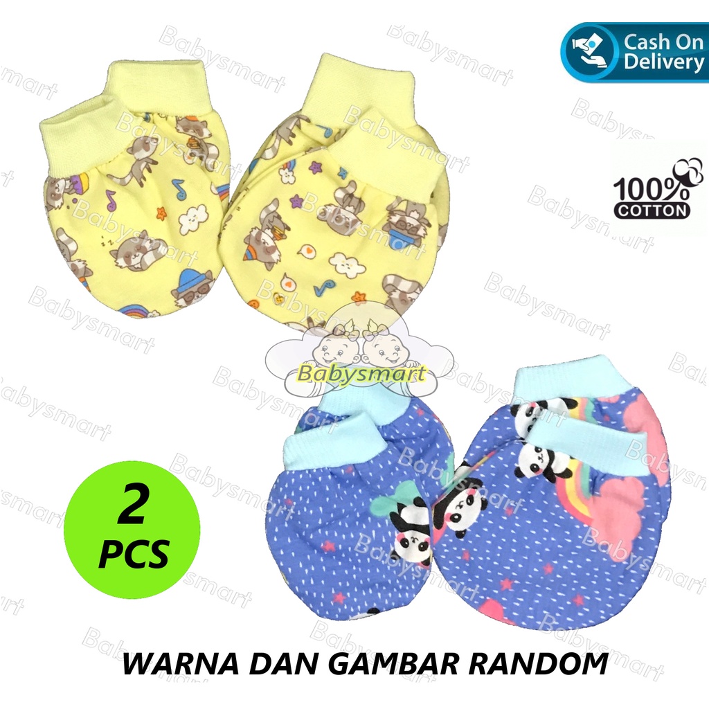 Babysmart - 2 Set Sarung Tangan dan Kaki Bayi STK New Born (NB) RANDOM PREMIUM Bahan 100% Katun DK