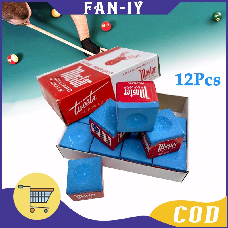 Kapur Billiard 12 Pcs Chalk Billiard Master Chalk Kualitas Premium Billiard Chalk