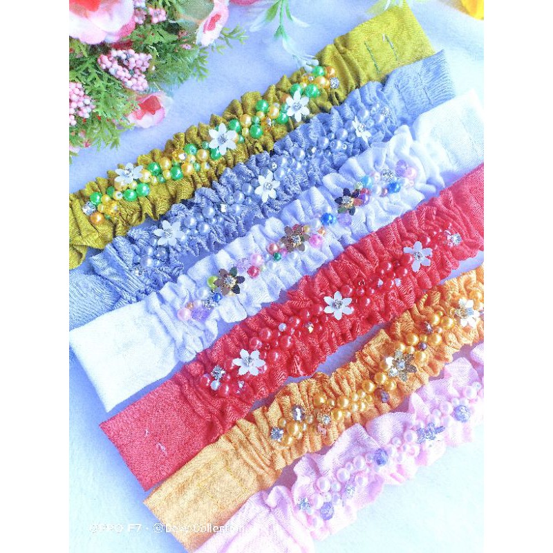 Konektor masker jahit payet mutiara