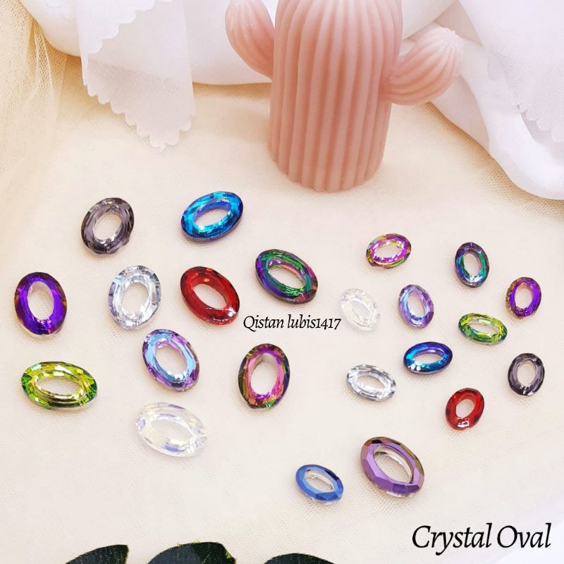 Pendant Crystal ring bintang  1pcs 30mm|Crystal Oval